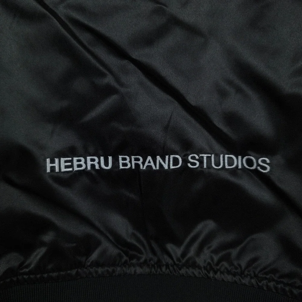 Hebru Brantley Mitchell & Ness Medium Varsity Jacket Cut‎ & Sew Art Black NWT